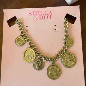 Stella & Dot Heritage Charm Coin Necklace - NEW